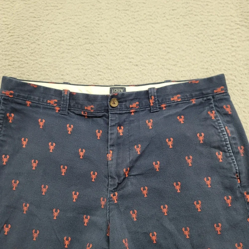 J. Crew Shorts Mens 34 Blue‎ Lobsters All Over Print 9